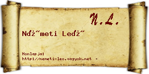 Németi Leó névjegykártya